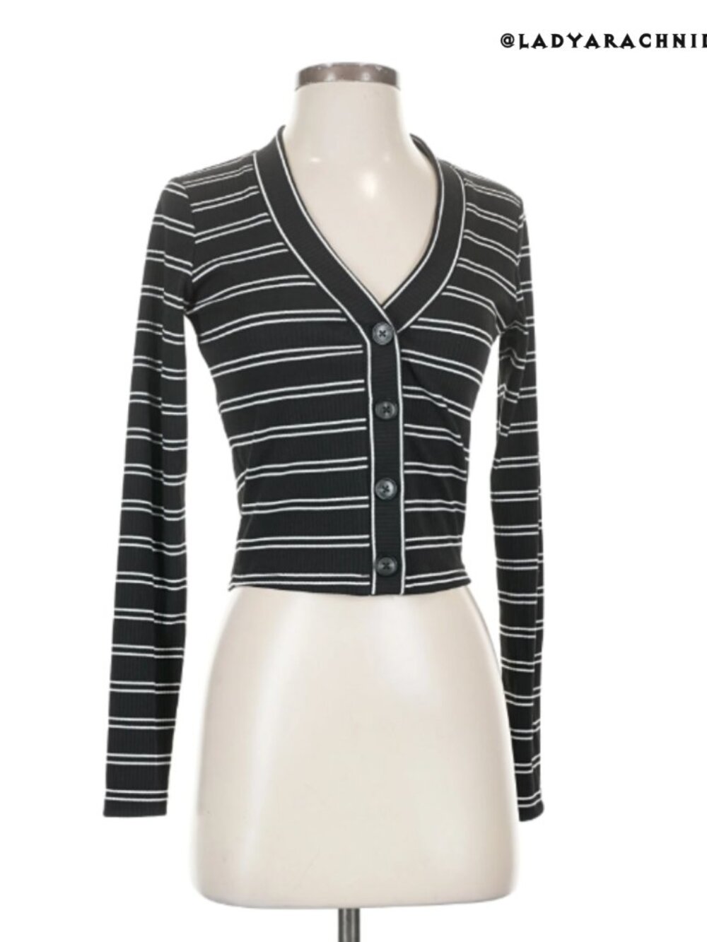 DISTURBIA Slash striped cropped cardi size US4 - Picture 6 of 10